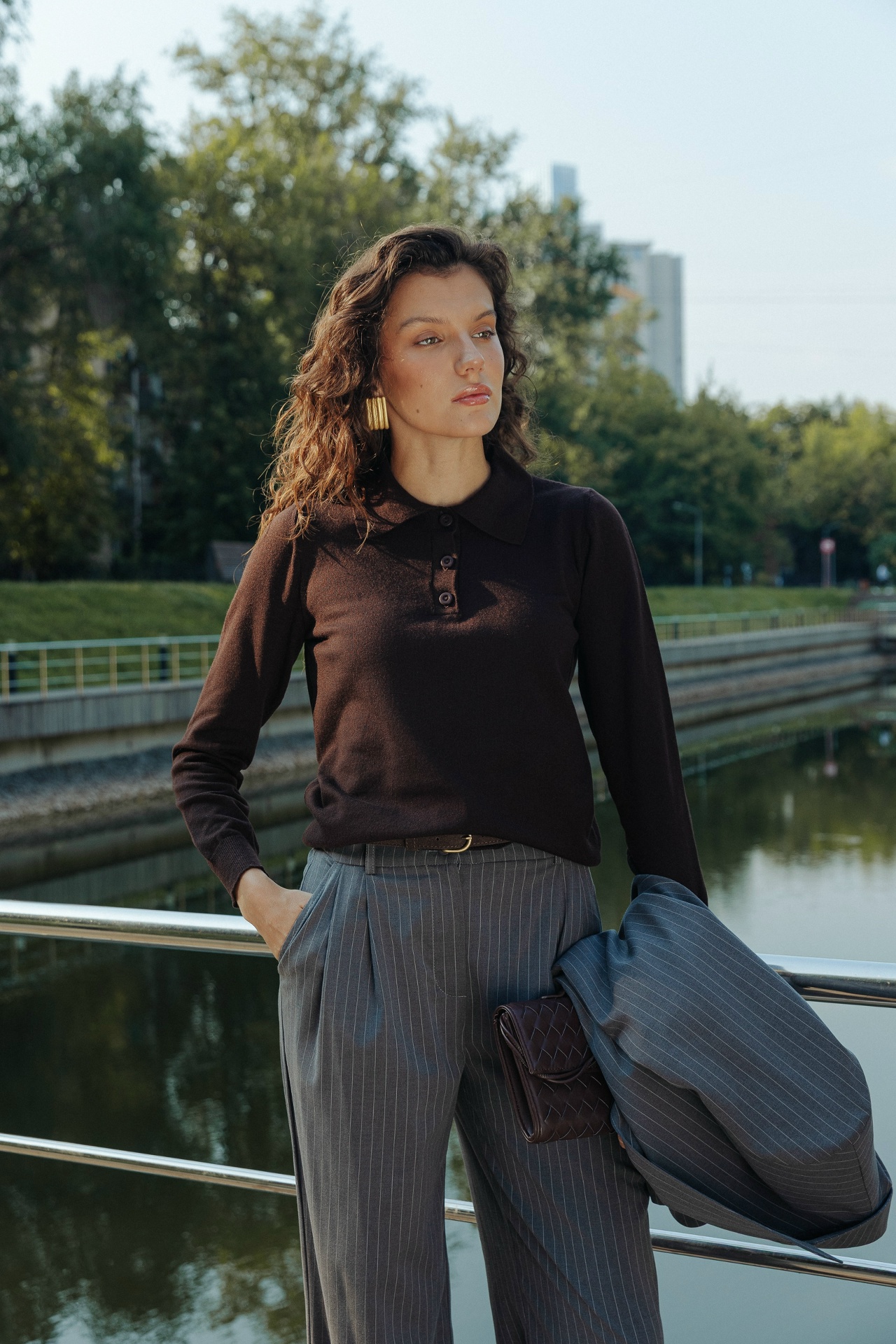 Футболка поло с длинным рукавом