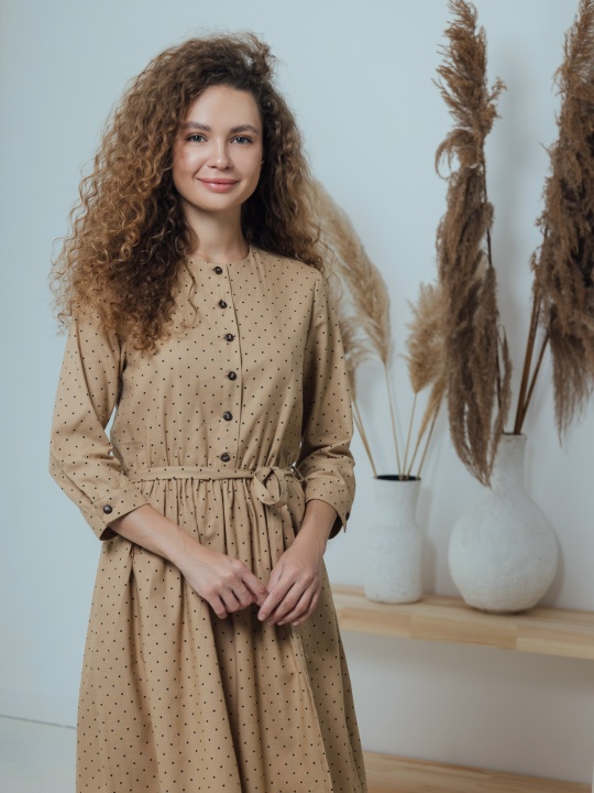 Платье Шпинат с длинным рукавом